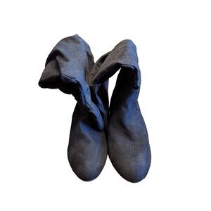 Kohls Woman's Boots Size 8.5 Knee High BlackColor‎ Almond Toe Block Heel Comfort